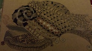 Started out using every pattern I'd learned and ended up with a fish. 