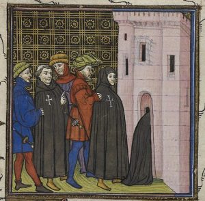 Ancient guild of bookbinders, writers and readers sending the eraser of marginalia to prison. 